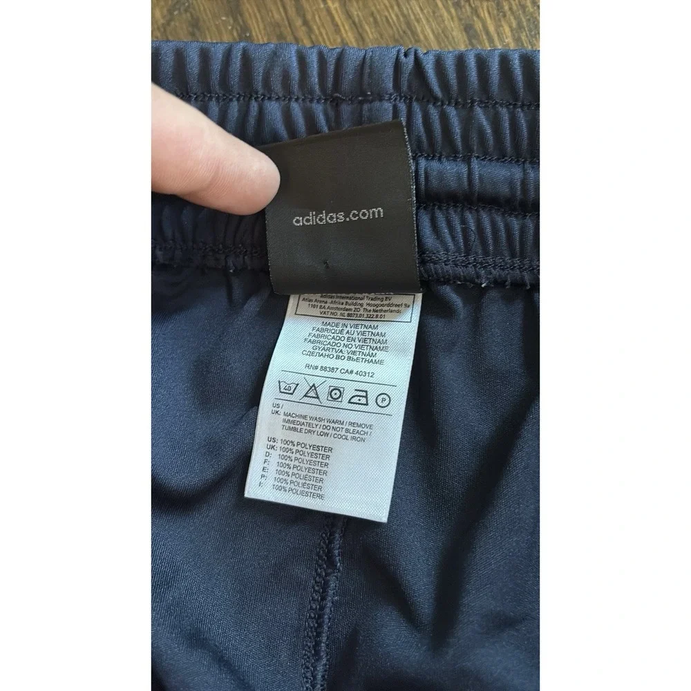 Vintage 2000s Adidas Track Pants Mens M Navy Blue Gray 3 Stripe Baggy Warmup